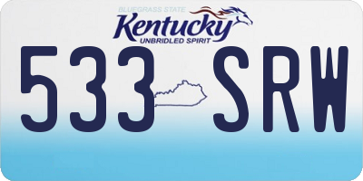 KY license plate 533SRW