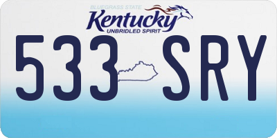 KY license plate 533SRY