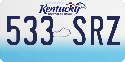 KY license plate 533SRZ