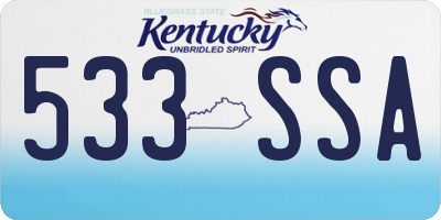 KY license plate 533SSA