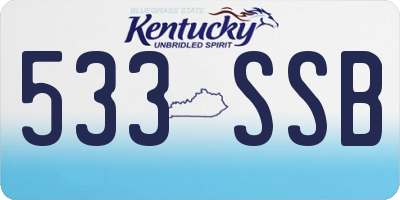 KY license plate 533SSB