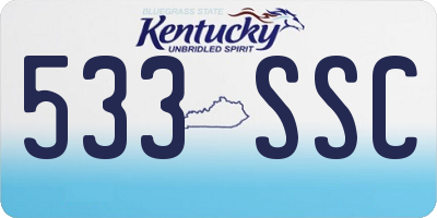 KY license plate 533SSC