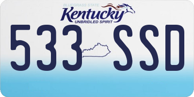 KY license plate 533SSD