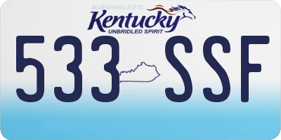 KY license plate 533SSF