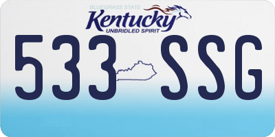 KY license plate 533SSG