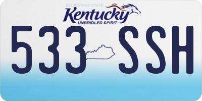 KY license plate 533SSH