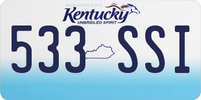 KY license plate 533SSI