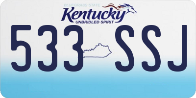 KY license plate 533SSJ