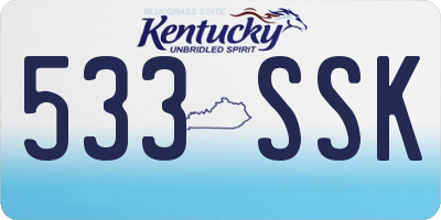 KY license plate 533SSK
