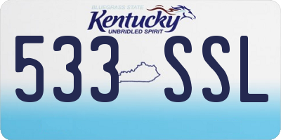 KY license plate 533SSL
