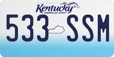 KY license plate 533SSM