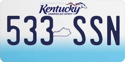 KY license plate 533SSN