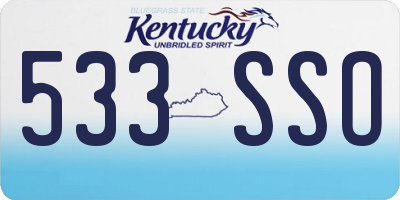KY license plate 533SSO
