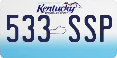 KY license plate 533SSP