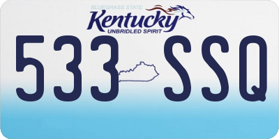 KY license plate 533SSQ