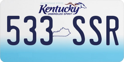 KY license plate 533SSR