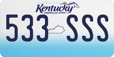 KY license plate 533SSS