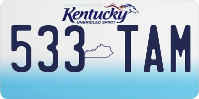 KY license plate 533TAM