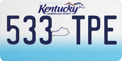 KY license plate 533TPE