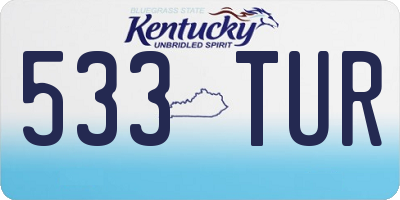 KY license plate 533TUR