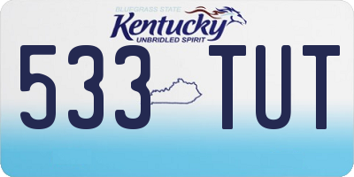 KY license plate 533TUT