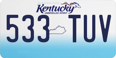 KY license plate 533TUV
