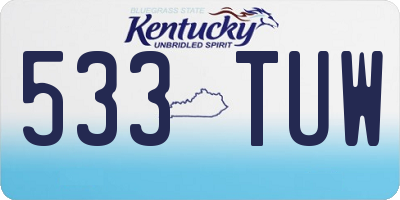 KY license plate 533TUW
