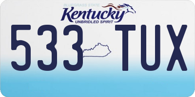 KY license plate 533TUX