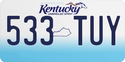 KY license plate 533TUY
