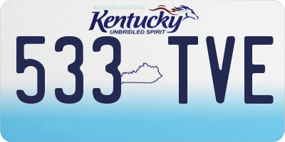 KY license plate 533TVE