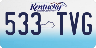 KY license plate 533TVG