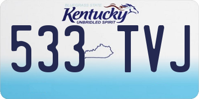 KY license plate 533TVJ