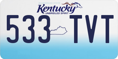 KY license plate 533TVT