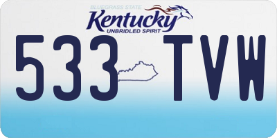 KY license plate 533TVW