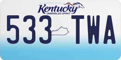 KY license plate 533TWA