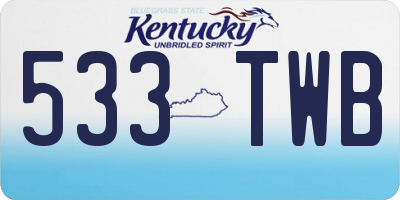 KY license plate 533TWB