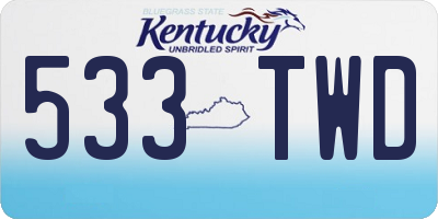 KY license plate 533TWD