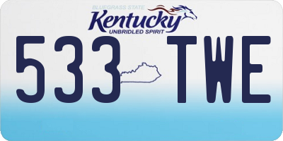KY license plate 533TWE