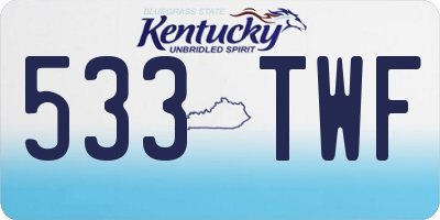 KY license plate 533TWF