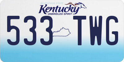 KY license plate 533TWG