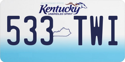 KY license plate 533TWI