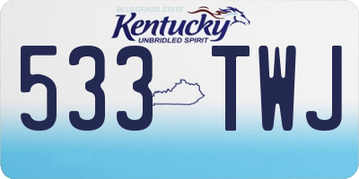 KY license plate 533TWJ