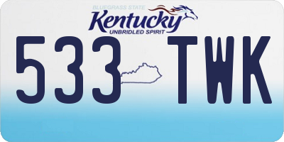 KY license plate 533TWK