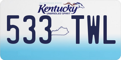 KY license plate 533TWL