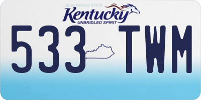 KY license plate 533TWM