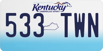 KY license plate 533TWN