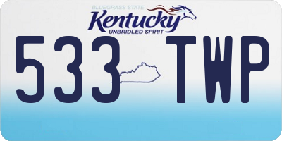 KY license plate 533TWP
