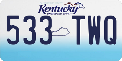 KY license plate 533TWQ