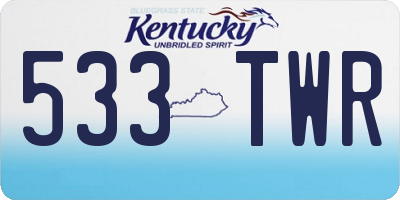KY license plate 533TWR