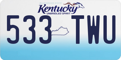 KY license plate 533TWU